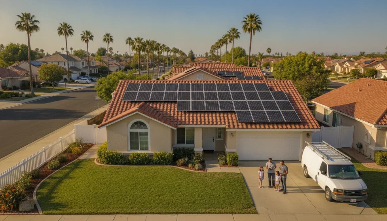 Professional solar panel installation on a Anaheim, California home by Solar Topper